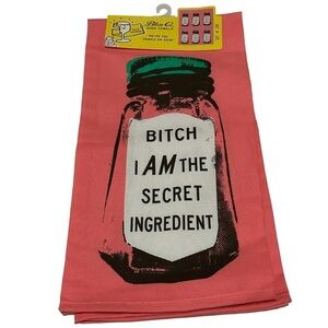 NEW Dish Towels Graphic Funny Sassy Gift Novelty Blue Q Super Absorbent Pink